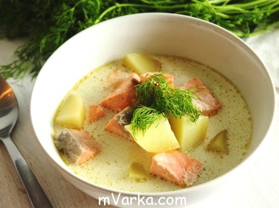 Рыбно-картофельный суп со сливками